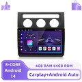 Android 14 Autoradio DAB+ Für VW Touran 1T1 1T2 1T3 2003-2010 GPS CarPlay 8-kern