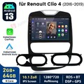 10" Für Renault Clio 4 2017-2019 Android 13 Autoradio GPS Nav DAB WIFI FM 2+64GB