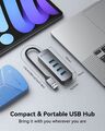 4 Port USB 3.0 Typ C HUB Verteiler Splitter Adapter Datenhub für PC Laptop Mac