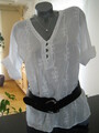RESTART Tunika Bluse Damen zeitlos Baumwolle Chic weiß 38 40 42 44 Neu Italy