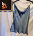 Italy, Damen Top, Sommertop,Trägertop,Wasserfall,Glitzer, Graublau,ca 36-40