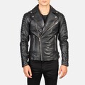 Herren Schwarz Jacke 100% Echt Echt Lammleder Leder Gesteppt Bikerjacke-229