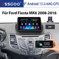 DAB+ 2+64GB Android 14 Autoradio Carplay Für Ford Fiesta MK6 2008-2016 GPS Navi