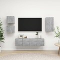 vidaXL 5-tlg. TV-Schrank-Set Weiß Holzwerkstoff