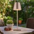 Tischlampe Außenleuchte Flaschenaufsatz LED CCT Touchdimmer Akku champagner opal