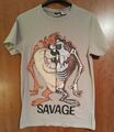 Vintage TAZ Savage Halbskelett Alphar One Erwachsene Größe M seltenes T-Shirt Teufel