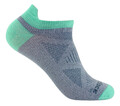 Wrightsock Damen Sportsocke Sneakers hellgrau mint, Low Tab, Anti-Blasen-System