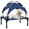 Erhöhtes Hundebett mit Baldachin, Haustierbett, Outdoor Hundeliege mit Dach