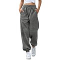 Damen-Jogginghose mit Cinch-Bottom und Taschen einfarbiger Trainingsanzug Bag...