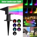 1-4X LED Solarleuchten Außen RGB Garten Solarlampe Solar Wandlampe Bodenstrahler