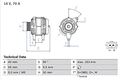 BOSCH Generator Für SEAT Arosa Cordoba SKODA Felicia VW Caddy 88-09 0986038070