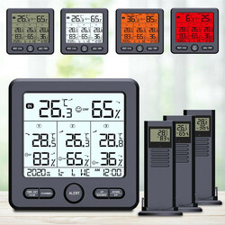 Wetterstation mit Außensensor Hygrometer Thermometer Wecker Uhr Farbdisplay