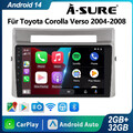 2+32GB Für Toyota Corolla Verso 2004-2008 Android 14 Autoradio GPS SWC Carplay