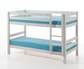 Vipack: "PINO" Etagenbett Höhe 140 cm Kiefer massiv weiß lackiert - geteilt