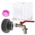 IBC Adapter S100x8 Grobgewinde 3/4" Kugelhahn Auslaufventil Regenwassertank