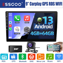 DAB+ Carplay 9 ZOLL 2 DIN 4+64GB Autoradio Android 13 GPS Bluetooth RDS USB WIFI