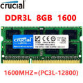 CRUCIAL DDR3L DDR3 8GB 1600 Mhz 2Rx8 PC3L-12800S SODIMM Laptop Memory RAM 1.35V