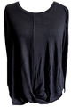 Sheego Damen Langarmshirt Shirt Tunika Pullover Pulli Schwarz Übergröße Jersey