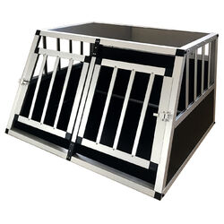 ALU HundeBox Transportbox Reisebox Autotransportbox Gitterbox - 89x69x50cm