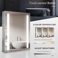 Spiegelschrank Bad mit LED-Beleuchtung Badschrank Steckdose Badspiegel 60x80cm
