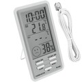 Digitale Thermometer Wetterstation Hygrometer mit Außensensor Innen Außen Weiß
