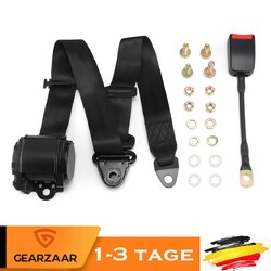 3 Punkt Sicherheitsgurt Für Audi A3 Schwarz + E Prüfung Für VW T4 T5 Universal