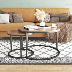 Satz Couchtische 2er Set, rund Stapelsofa Beistelltische für Wohnzimmer