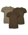 Pinewood Damen 3er-Pack T-Shirt Mehrpack Stickerei grün-braun-khaki Gr. S - XL