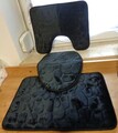 Badematten Set 3 tlg-Bad-Teppich Badvorleger Badgarnitur Teppich Dusch/Badematte