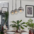 Pendel Hänge Leuchte Lampe 3-flammig modern Rauchglas Wohn Ess Raum Kugelleuchte