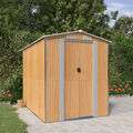 Yolola Geräteschuppen XXL Gartenhaus Metall Hellbraun Metall G5M1