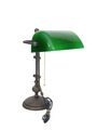 Bankerlampe Bankers Lamp Schreibtischlampe Messing mit grünem Glasschirm (1889)