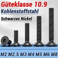 Senkkopfschrauben M2 M2,5 M3 M4 M5 M6 M8 Schwarzes Nickel Innensechskant DIN7991