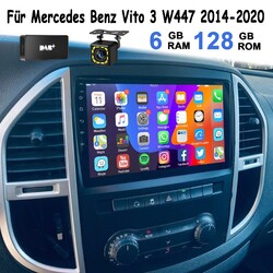 DAB+128G Carplay Für Benz Vito W447 Android13 Autoradio GPS Navi BT 4G WIFI SWC