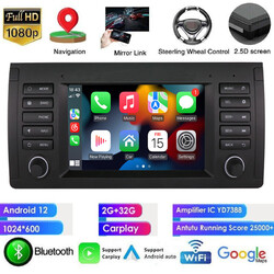 7" Android 13 Autoradio Für BMW 5er E39 7er E38 GPS Navi 32G Carplay Auto DAB+