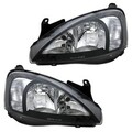 Scheinwerfer Klarglas für Opel Corsa C Bj. 2000-2006 Schwarz Depo
