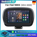 Carplay Android 13 Autoradio 4G+64GB Für Fiat 500X 2014-2020 GPS NAVI WIFI 4GNET