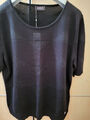 Basler Damenpullover Kurzarm Gr. 42 NEU, schwarz, Feinstrick, Glitzer