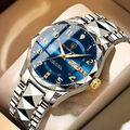 POEDAGAR Luxus Herren Uhr leuchtende wasserdichte Armbanduhr Edelstahl Quarzuhr