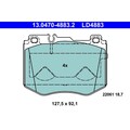 1x ORIGINAL® Ate 13.0470-4883.2 Bremsbelagsatz, Scheibenbremse Vorne, exkl.