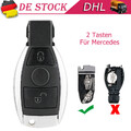 2 Tasten Autoschlüssel Gehäuse Chrom für Mercedes Benz W204 W176 W245 W212 W639
