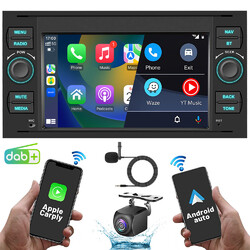 DAB+64G Android 13 Autoradio Carplay GPS Navi Für Ford Focus Fiesta C/S Max 2006Kamera+Mikrofon,Kabellose Android Auto,Mirror Link,SWC