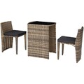 Aluminium Rattanset Bistro Hamburg Gartenlounge Terrassenmöbel natur B-Ware