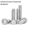 Zylinderschrauben Feingewinde DIN 912 Innensechskant M6 M8 M10 Edelstahl A2 V2A