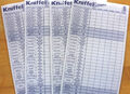KNIFFEL EXTREME 4 laminierte Blätter SCHMIDT SPIELE Gewinnkarten kniffelig
