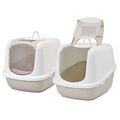 2er Sparpack XXL Katzentoilette Katzenklo Katzen-WC NESTOR JUMBO weiss-beige