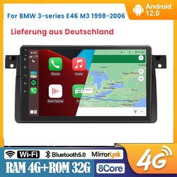 9" Android 12 Autoradio 4G LTE 8Core 32GB DSP GPS Navi Carplay Für BMW E46 MG ZT