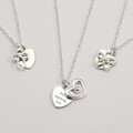 Personalisiert Halskette Mit Gravur & Blume, Herz, Kreuz Anhänger. Damen,Mädchen