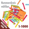 50 Röllchenlose bunt Nummernlose Tombolalose Tombola Lose Gewinnlose Nr. wählbar