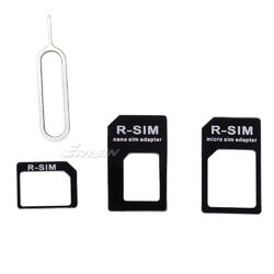 Neuer 4 in 1 Nano Micro Sim Karten Adapter für iPhone 6 7 8 Samsung Mobile Phone